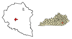 Clay County Kentucky Incorporated and Unincorporated areas Manchester Highlighted 2149656